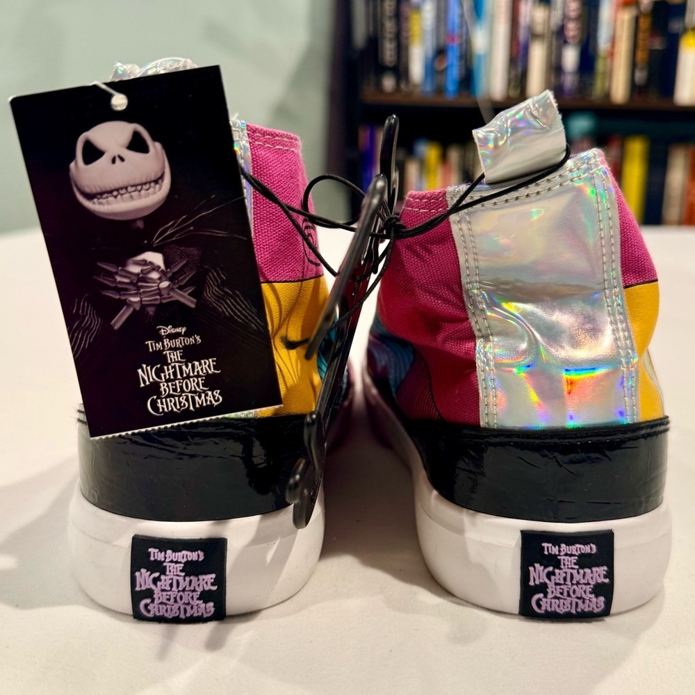 New The Nightmare Before Christmas Sneakers Womens 8.5 High Tops Jack and Sally - Picture 4 of 8